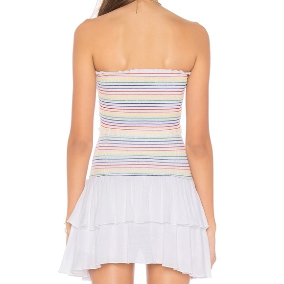 Show Me Your Mumu - Toni Tube Top + Ruffle Skort Set: Size S, White/Rainbow - Picture 2 of 7